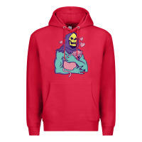 Cardinal skeletor's hug cat Premium Hoodie - artisFamous