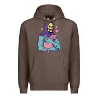 Coffee skeletor's hug cat Premium Hoodie - artisFamous