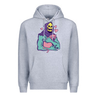 Heather Grey skeletor's hug cat Premium Hoodie - artisFamous