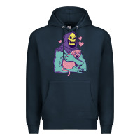 Navy skeletor's hug cat Premium Hoodie - artisFamous