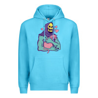 Ocean Blue skeletor's hug cat Premium Hoodie - artisFamous