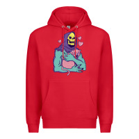 Red skeletor's hug cat Premium Hoodie - artisFamous