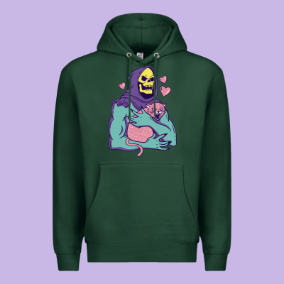 Skeletor's Hug Cat Premium Hoodie Designed By Artisfamous