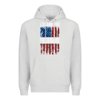 Dove Grey I STAND FOR FREEDOM WITH A DISTRESSED AMERICAN FLAG Premium Hoodie - artisFamous