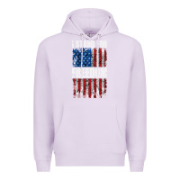 Lilac I STAND FOR FREEDOM WITH A DISTRESSED AMERICAN FLAG Premium Hoodie - artisFamous