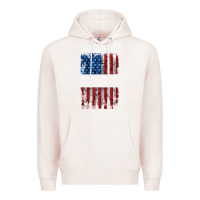 Pale Pink I STAND FOR FREEDOM WITH A DISTRESSED AMERICAN FLAG Premium Hoodie - artisFamous