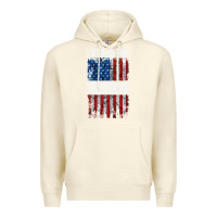 Sandshell I STAND FOR FREEDOM WITH A DISTRESSED AMERICAN FLAG Premium Hoodie - artisFamous