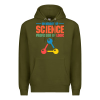 Army Green UNIVERSITY OF SCIENCE PROFESSOR OF LOGIC Premium Hoodie - artisFamous