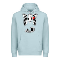 Blue Mist dad skeleton halloween beer pizza Premium Hoodie - artisFamous