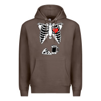 Coffee dad skeleton halloween beer pizza Premium Hoodie - artisFamous