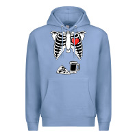 Colony Blue dad skeleton halloween beer pizza Premium Hoodie - artisFamous