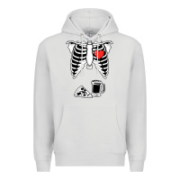 Dove Grey dad skeleton halloween beer pizza Premium Hoodie - artisFamous