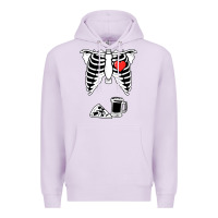 Lilac dad skeleton halloween beer pizza Premium Hoodie - artisFamous