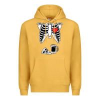 Mustard dad skeleton halloween beer pizza Premium Hoodie - artisFamous
