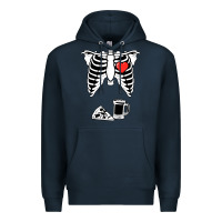 Navy dad skeleton halloween beer pizza Premium Hoodie - artisFamous
