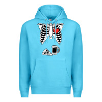 Ocean Blue dad skeleton halloween beer pizza Premium Hoodie - artisFamous