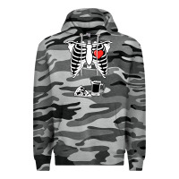 Slate Camo dad skeleton halloween beer pizza Premium Hoodie - artisFamous