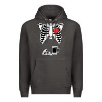Smoke dad skeleton halloween beer pizza Premium Hoodie - artisFamous