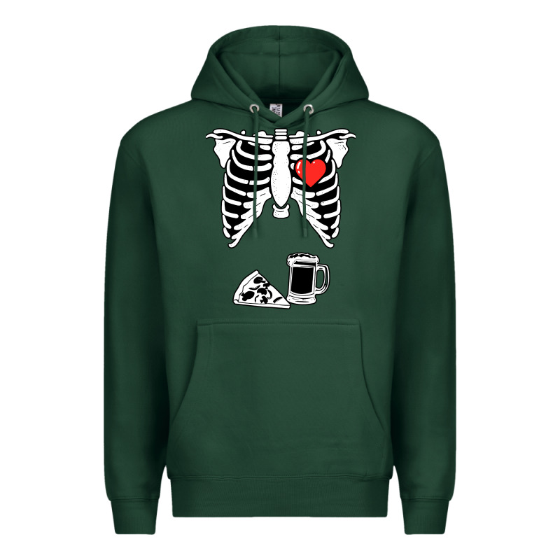 Dad Skeleton Halloween Beer Pizza Premium Hoodie by artisFamous | Teevron