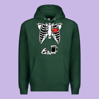 Dad Skeleton Halloween Beer Pizza Premium Hoodie Designed By Artisfamous