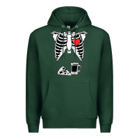 Sports Green dad skeleton halloween beer pizza Premium Hoodie - artisFamous