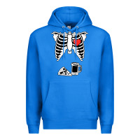 True Royal dad skeleton halloween beer pizza Premium Hoodie - artisFamous
