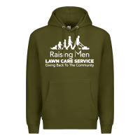Army Green raising men lawn care Premium Hoodie - artisFamous