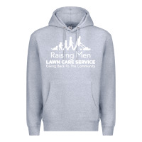 Heather Grey raising men lawn care Premium Hoodie - artisFamous