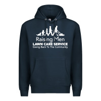 Navy raising men lawn care Premium Hoodie - artisFamous