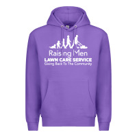 Purple raising men lawn care Premium Hoodie - artisFamous