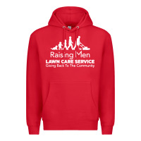 Red raising men lawn care Premium Hoodie - artisFamous
