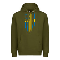 Army Green Sweden Swedish Roots American Flag | Canadian Roots Premium Hoodie - artisFamous