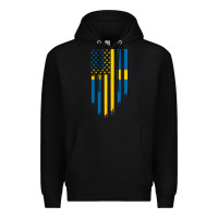 Black Sweden Swedish Roots American Flag | Canadian Roots Premium Hoodie - artisFamous
