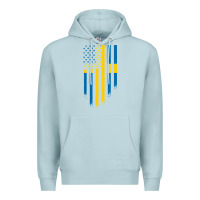 Blue Mist Sweden Swedish Roots American Flag | Canadian Roots Premium Hoodie - artisFamous