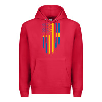 Cardinal Sweden Swedish Roots American Flag | Canadian Roots Premium Hoodie - artisFamous