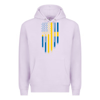 Lilac Sweden Swedish Roots American Flag | Canadian Roots Premium Hoodie - artisFamous
