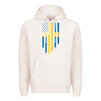 Pale Pink Sweden Swedish Roots American Flag | Canadian Roots Premium Hoodie - artisFamous