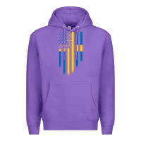 Purple Sweden Swedish Roots American Flag | Canadian Roots Premium Hoodie - artisFamous