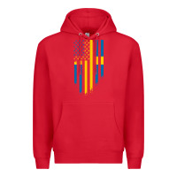 Red Sweden Swedish Roots American Flag | Canadian Roots Premium Hoodie - artisFamous