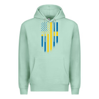 Seafoam Sweden Swedish Roots American Flag | Canadian Roots Premium Hoodie - artisFamous