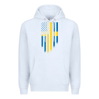 White Sweden Swedish Roots American Flag | Canadian Roots Premium Hoodie - artisFamous