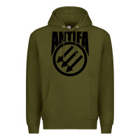 Army Green anti blue check action Premium Hoodie - artisFamous