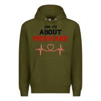 Army Green ask me about medicare Premium Hoodie - artisFamous