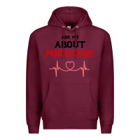 Burgundy ask me about medicare Premium Hoodie - artisFamous
