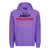 Purple ask me about medicare Premium Hoodie - artisFamous