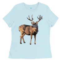 Baby Blue Mule Buck Deer Ladies Tee - LillyAllenDesigns