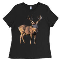 Black Mule Buck Deer Ladies Tee - LillyAllenDesigns