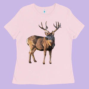 Mule Buck Deer Ladies Tee Designed By Lillyallendesigns