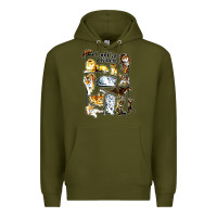 Army Green cool cats and kittens Premium Hoodie - artisFamous