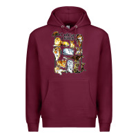 Burgundy cool cats and kittens Premium Hoodie - artisFamous